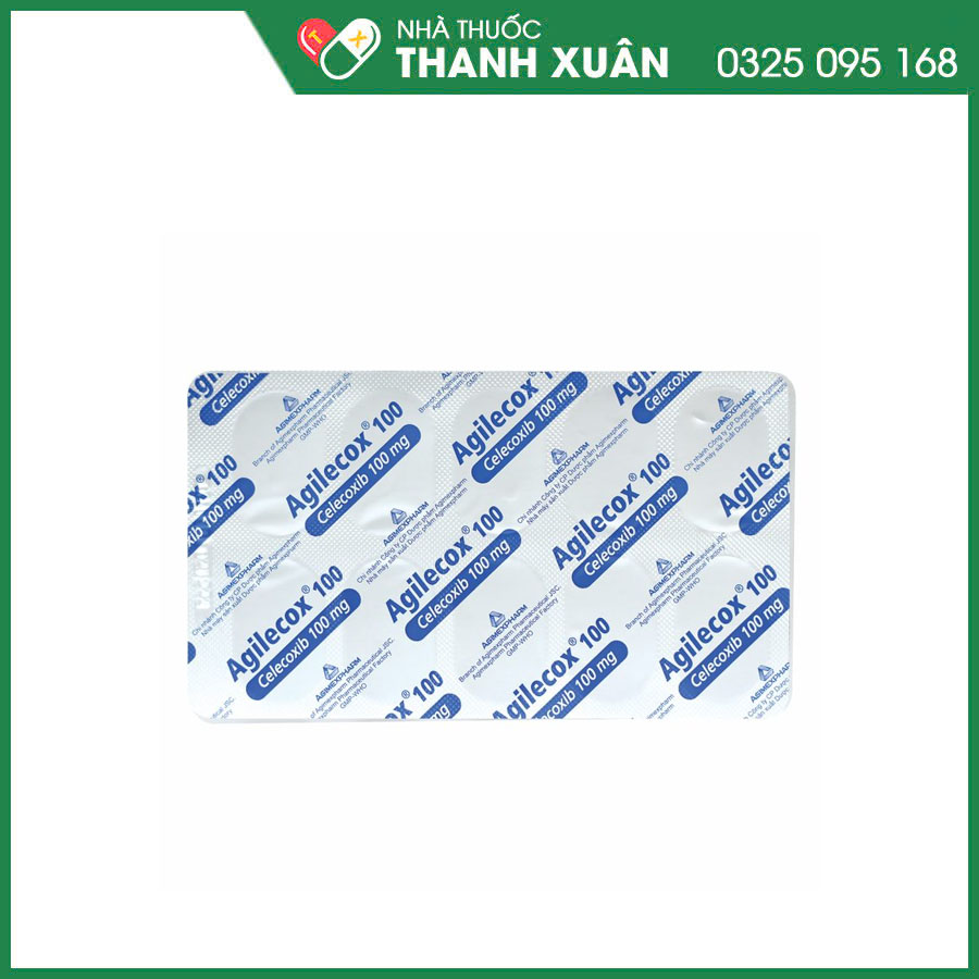 Agilecox 100 thuốc điều trị thoái hóa khớp, giảm đau răng,  bệnh polyp và thống kinh nguyên phát